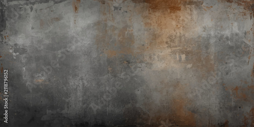 Dark Grunge Rusty Metal Texture Background with Aged Industrial Wall Surface Rough Concrete Pattern Vintage Dirty Paint and Weathered Antique Backdrop Design