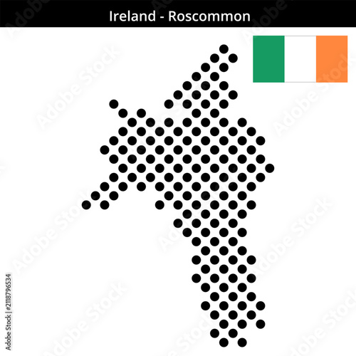 Фотография Map of Ireland region Roscommon in larger cross shaped dots