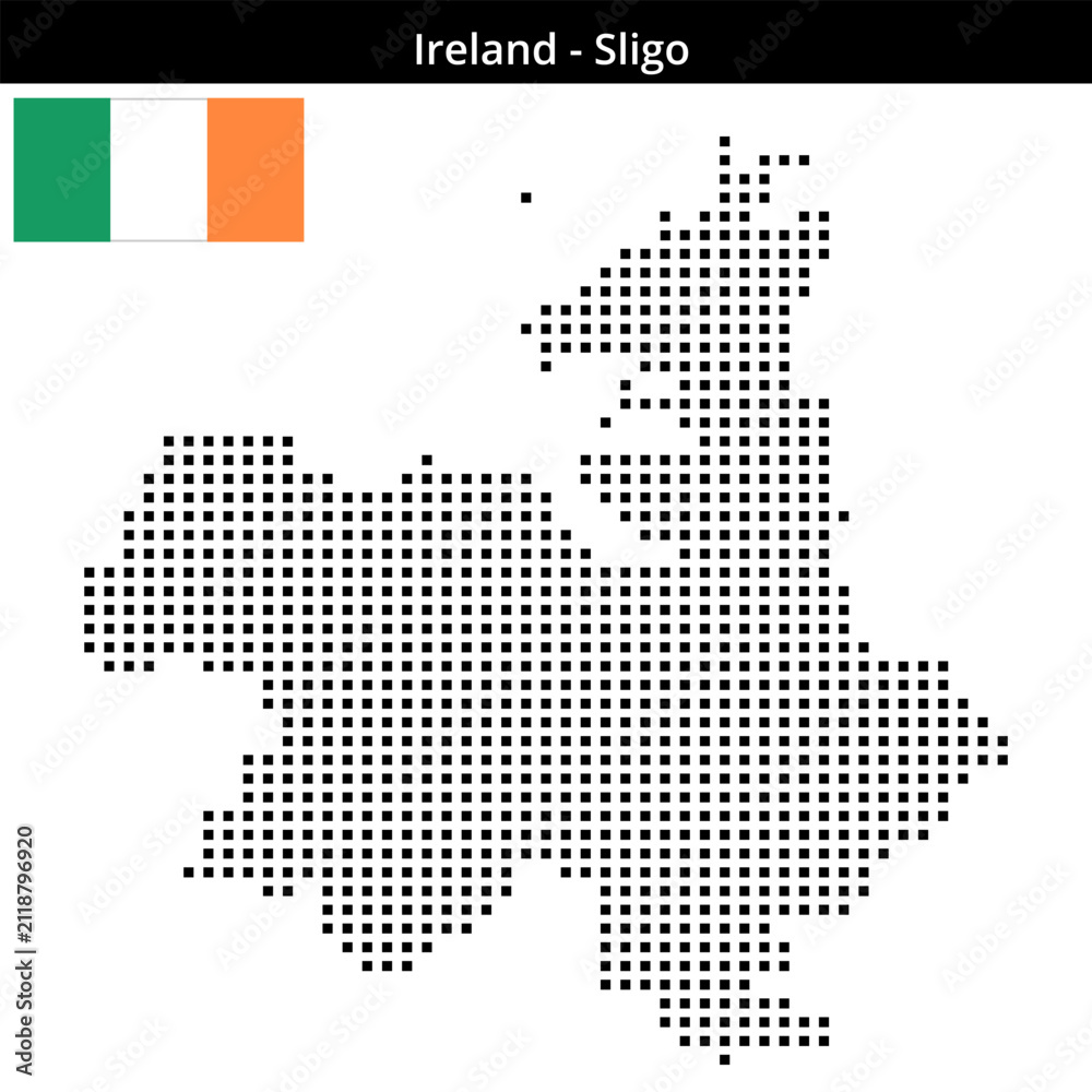 Obraz premium Map of Ireland region Sligo in medium size square dots
