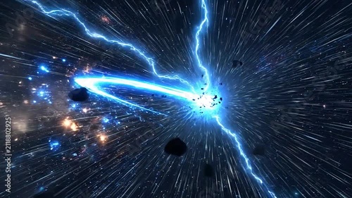 A bright cosmic explosion occurs within the deep dark space