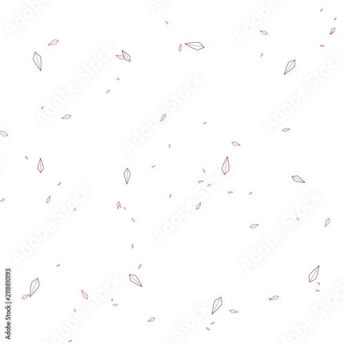 Random scattered red crystal diamonds geometric shard shapes on white backdrop