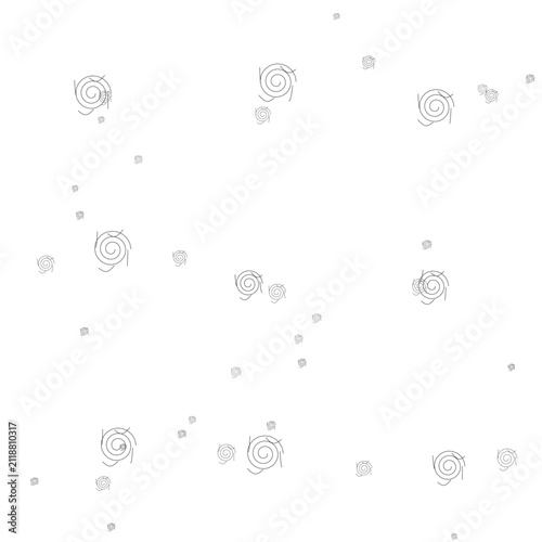 Hand drawn spiral swirls and circular doodle symbols on white background vector