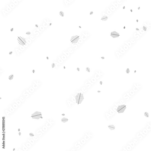 Stylized black leaf vein motifs scattered on white surface minimalist vector art