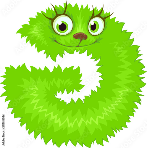 Alphabet letter G. Font of cute monster.	
