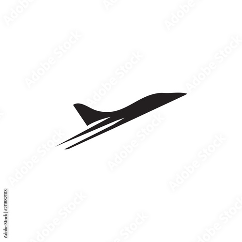 Foto Airplane ascent icon stylized flat airplane ascent takeoff symbol vector graphic