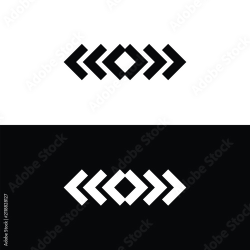 Abstract geometric arrows directional pattern symbol for modern graphic branding