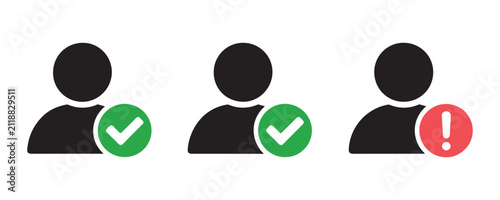 Konstfotografi People profile icon set, avatar person icon, user interface sign, vector illustration