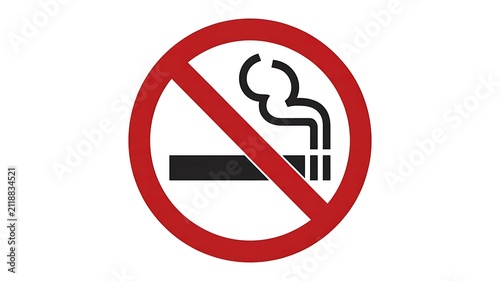 No smoking sign isolated on white background with prohibition symbol