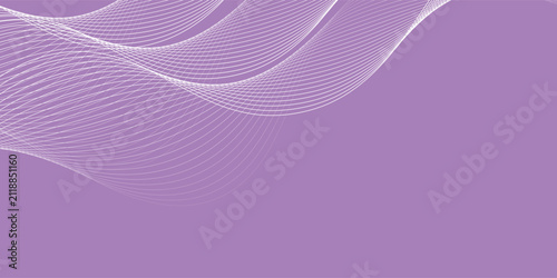 Purple abstract flowing wave lines vector background, modern smooth curves minimal technology design