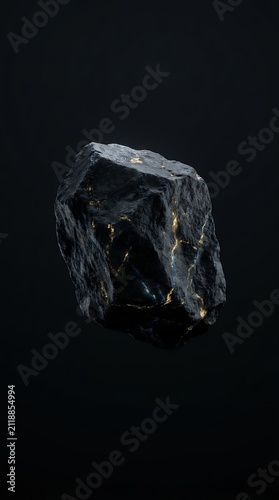 Dark Gold Blue Veined Mineral Rock Gemstone Geological Specimen Texture and Natural Formation