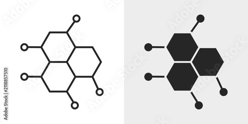 Chemical Formula Icon represents scientific equations, chemistry education, and laboratory research with editable outline and filled vector illustration.