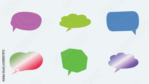 Quadro su tela Colorful Speech Bubbles Vector Set Collection for Comic Design and Text Box