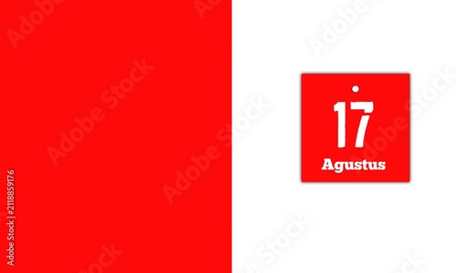 Illustration of red and white ornaments in commemoration 81st Independence Day of the Republic of Indonesia 