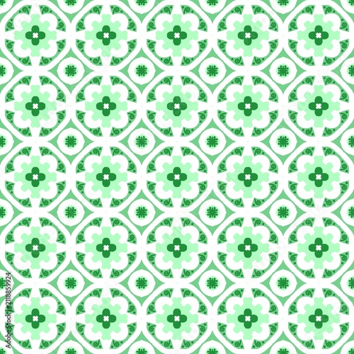 seamless pattern with green leaves