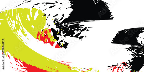 Dynamic abstract grunge wave brush stroke design element on white background