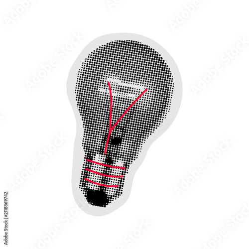 Halftone Style Raised Fist Illustration