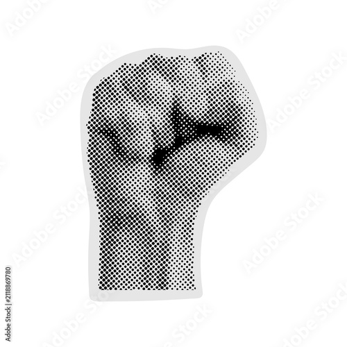 Halftone Style Illustration Of An Open Hand