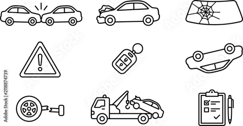 Canvastavla Car Accident Insurance Claim and Roadside Breakdown Assistance Minimalist Black