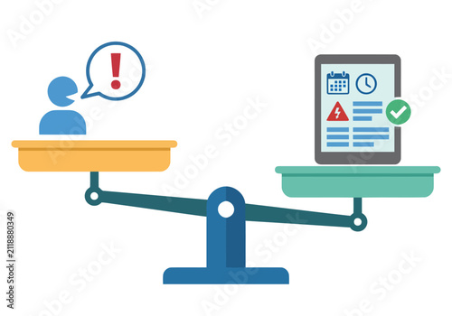 Obraz na plátně A graphic illustration compares verbal and documented hazard alerts