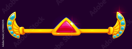 Canvastavla Egyptian game frame or golden ornament border and cartoon divider separator