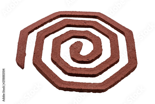 Obraz na plátně Reddish-brown mosquito repellent coil, a spiral-shaped insecticide incense made