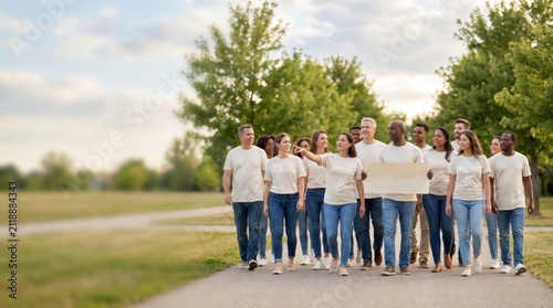 Diverse Group Walks for World Lungs Day Awareness