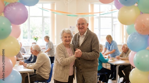 Happy Senior Citizens Day couple dancing in celebration