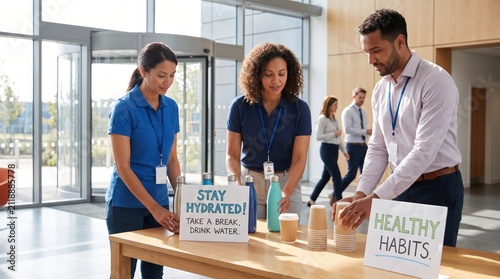Public health staff offering hydration for Heatwave Safety