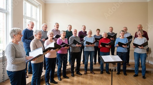 Seniors Singing Together in a Choir for Senior Citizen Day