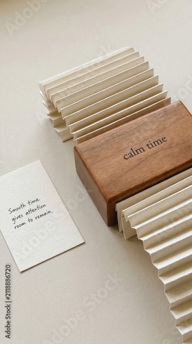 Wooden 'calm time' box with notecards, perfect for Low Attention Span organization and reflection