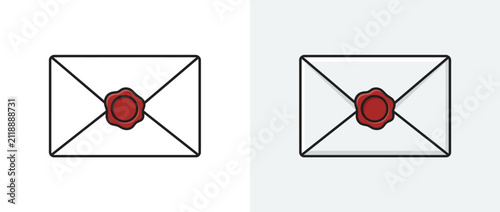 Minimalist Vector Illustration of Sealed Envelope Icon