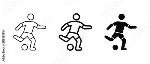 Soccer Player Icons, Football Action Graphics, Sport Silhouette Set