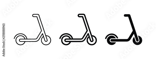 Scooter Icons Set, Electric Scooter Vector Graphics, Urban Mobility Symbols