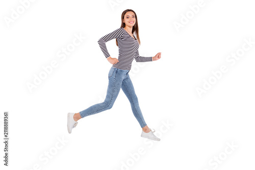 Cuadro en lienzo Full length body size view of her she nice-looking attractive winsome charming c