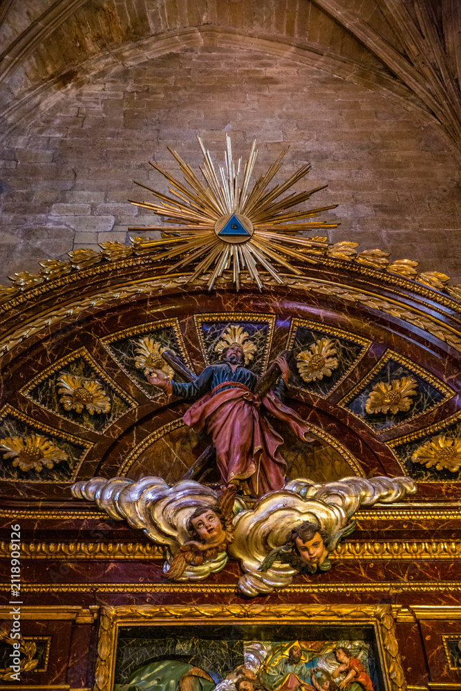 Fototapeta premium interior of the cathedral of san sebastian spain