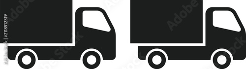 Foto Delivery Truck Silhouette Set with Cargo Transport and Logistics Vehicle Icons
