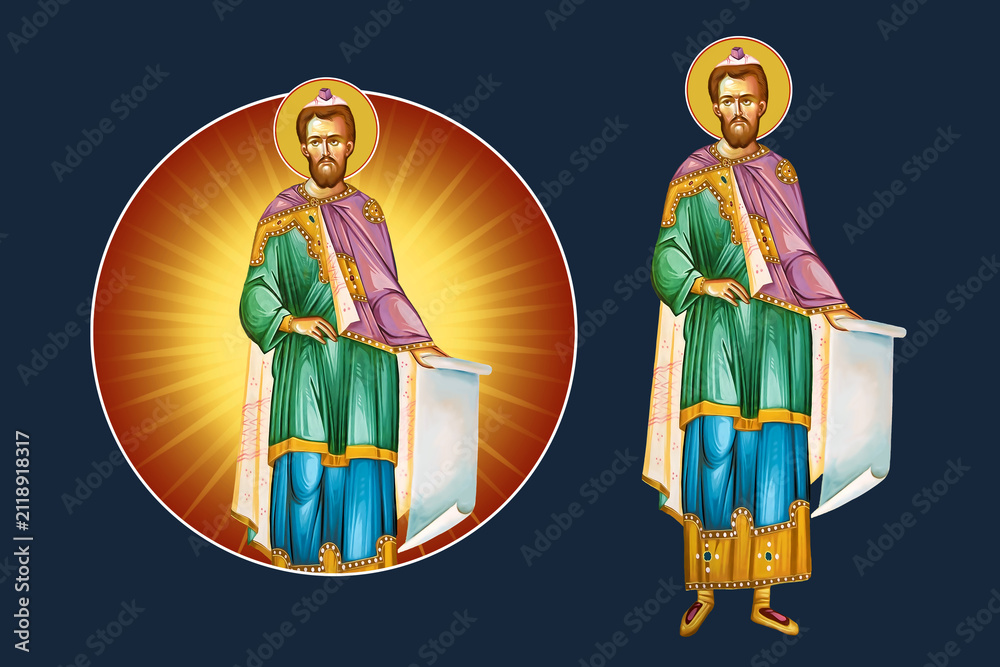 Obraz premium Moses prophet. Illustration - fresco set in Byzantine style