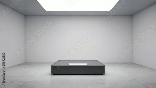 Minimalistic Modern Studio Interior With Sleek Display Table Perfect For Product Showcase In Bright Lighting