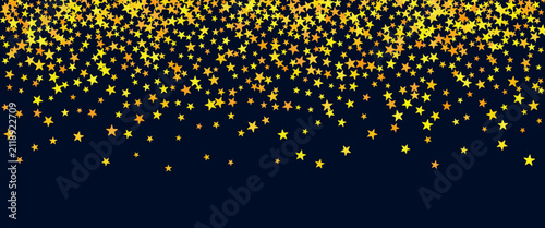 Quadro su tela Star blink border hangs from the upper edge as a loose golden curtain