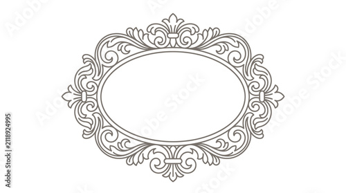 Intricate Ornate Oval Frame Border Design.