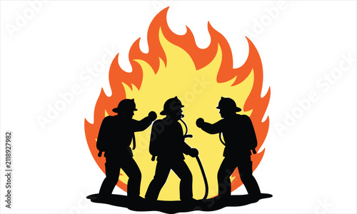 People Dancing Around Bonfire Celebration Silhouette Vector Illustration