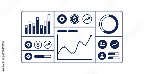 Business Dashboard Interface Vector Illustration