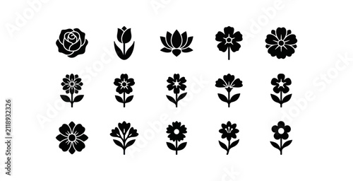 Minimalist Flower Icon Set