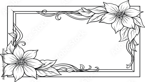 Flower vector illustration frame decorative border
