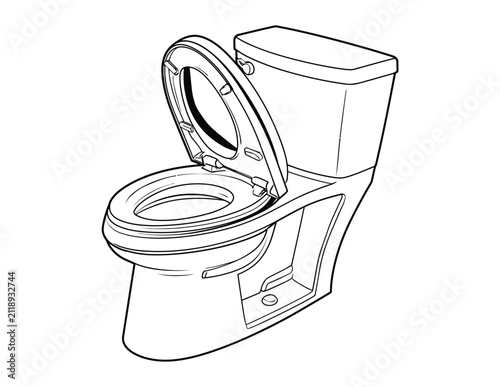 Toilet vector illustration, simple bathroom fixture icon