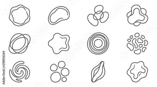 Creative Black and White Abstract Line Art Shapes and Patterns for Designers and Artists with high quality professional line art symbols for modern creative design and digital branding projects