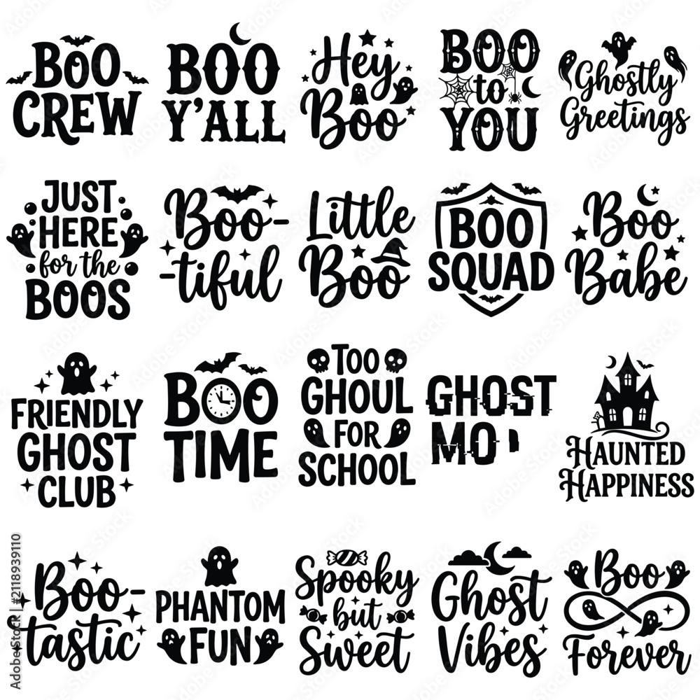Fototapeta premium Boo crew yall just here for the boos friendly ghost club boo time