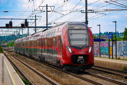 Foto train on railway