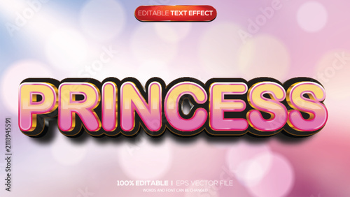 3d text effect princes theme