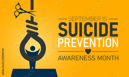 National Suicide Prevention Month. Vector illustration with rope,hand,ribbon,care icon celebrated in September. Perfect for banners, posters,card,background,Header,social media design